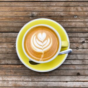 coffee in cup with saucer
